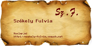 Székely Fulvia névjegykártya